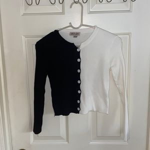 Black and White Verge Girl Cardigan, Size M/L